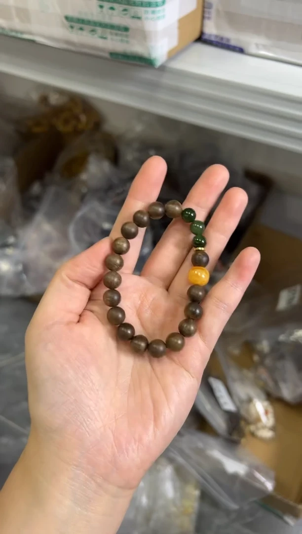 手链未镶嵌和田玉和田碧玉蜜蜡奇楠珠手串[1222]