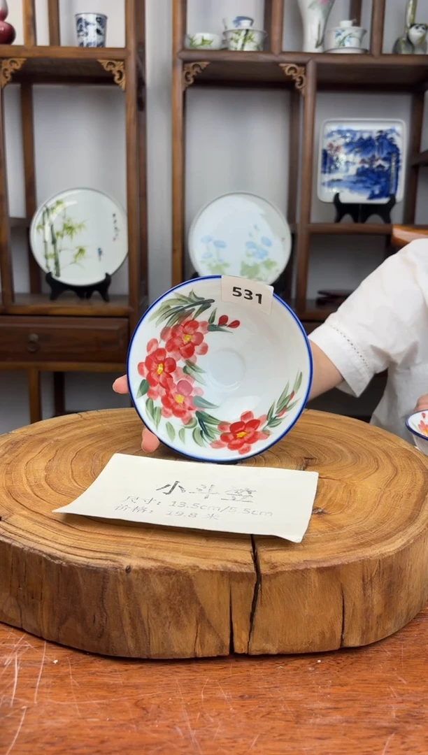瓷国韵瓷坊-手工手绘斗笠碗531