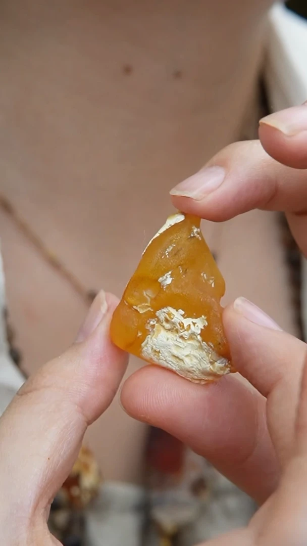 未镶嵌琥珀手串原石滴流橘金吊坠