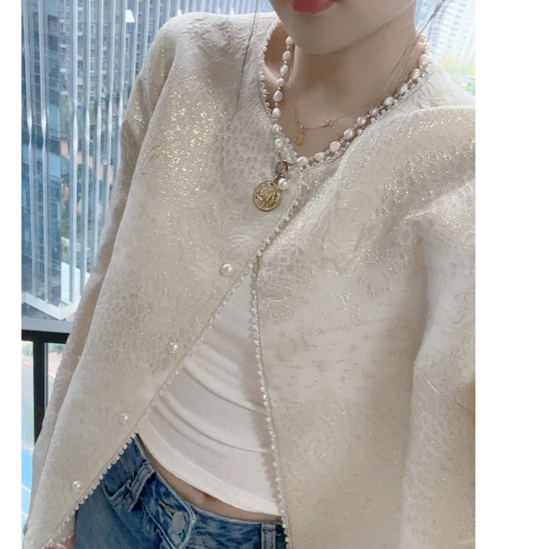 深圳南油慕慕 立体提花重工织金刺绣桑蚕丝真丝外套