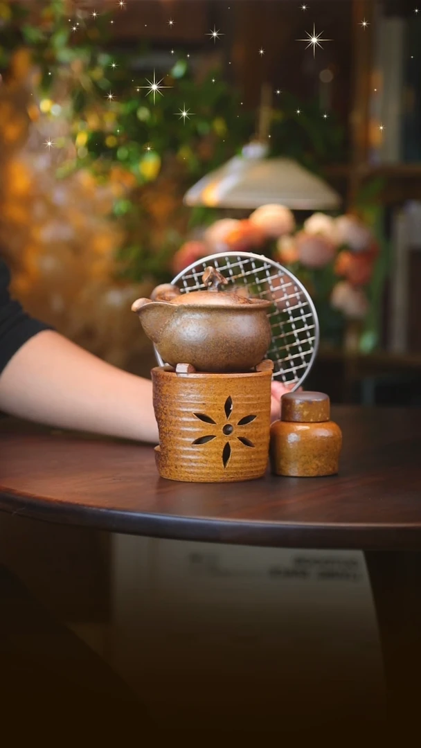【闪购商品】太阳花直口炉+太湖石侧把壶+灯罐+烤网