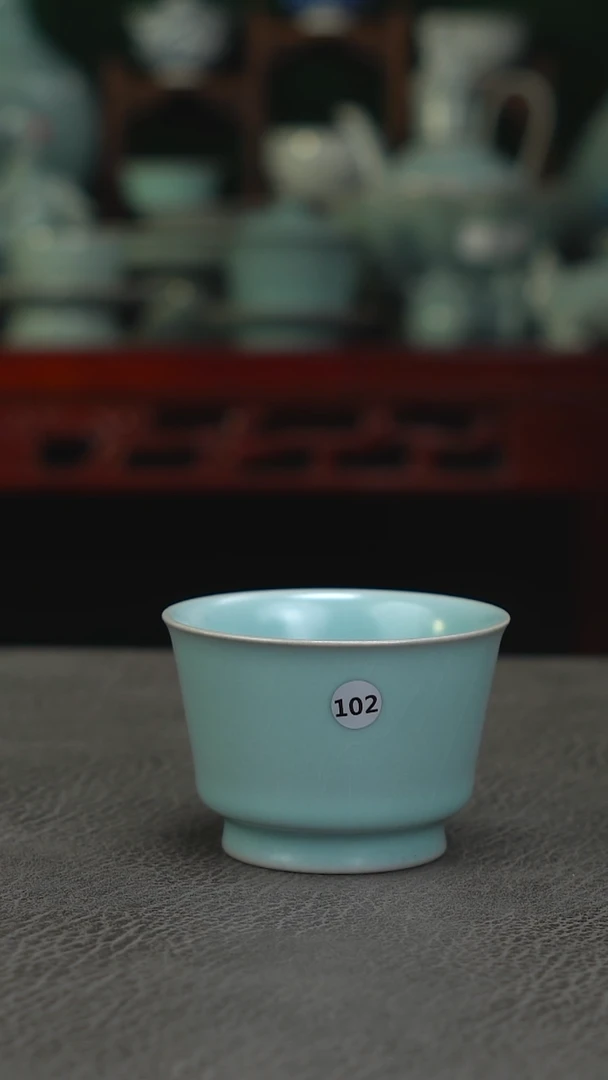 天蓝釉102号卷足马蹄杯80cc精品-二