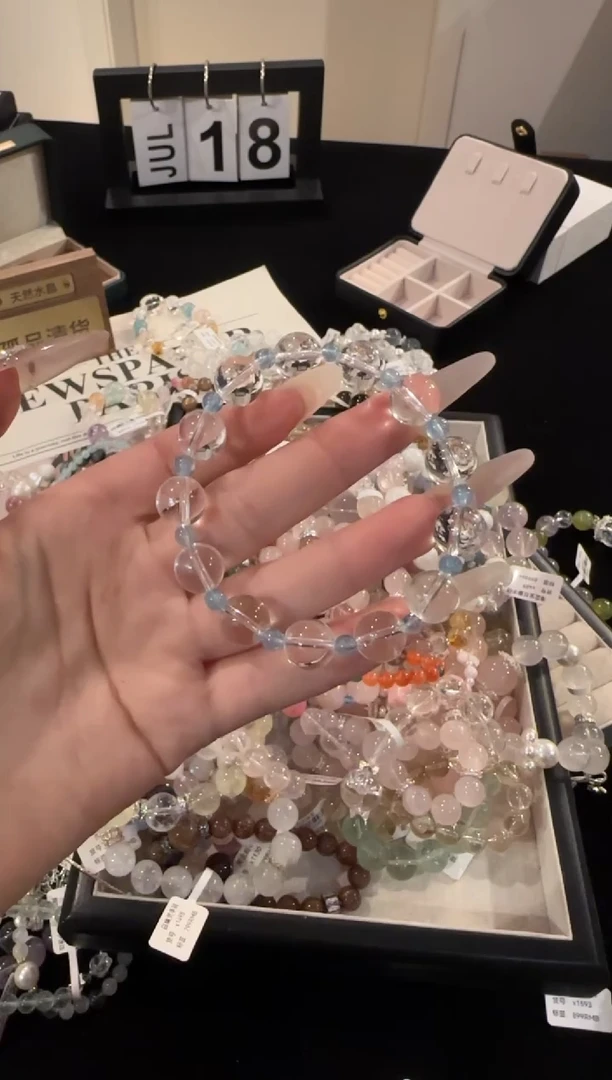 水晶手链合金白水晶x1739