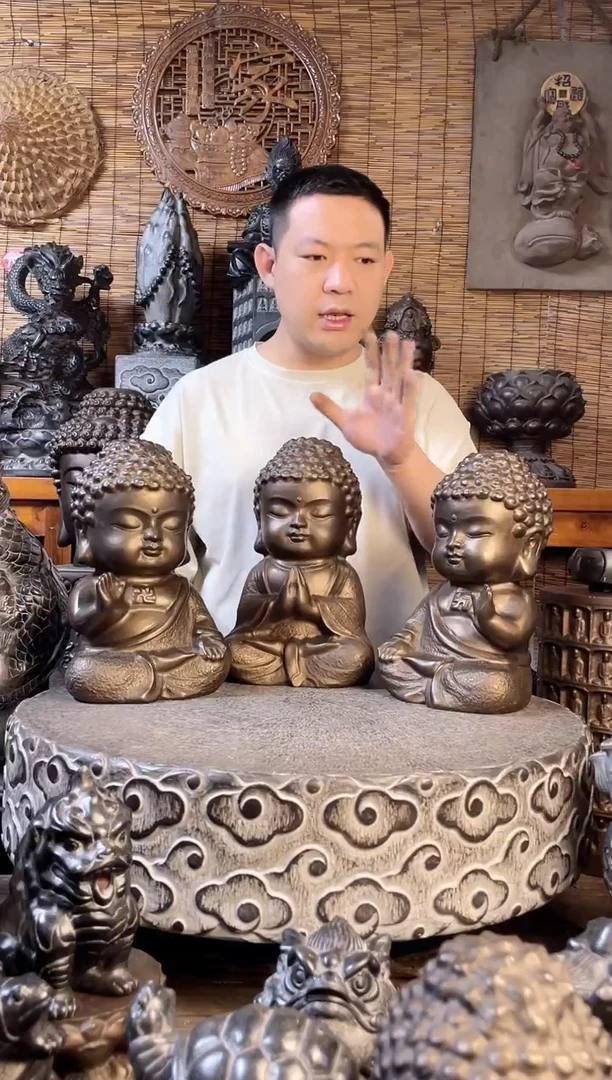 石材30宝宝佛一套（三款）天然青石雕刻