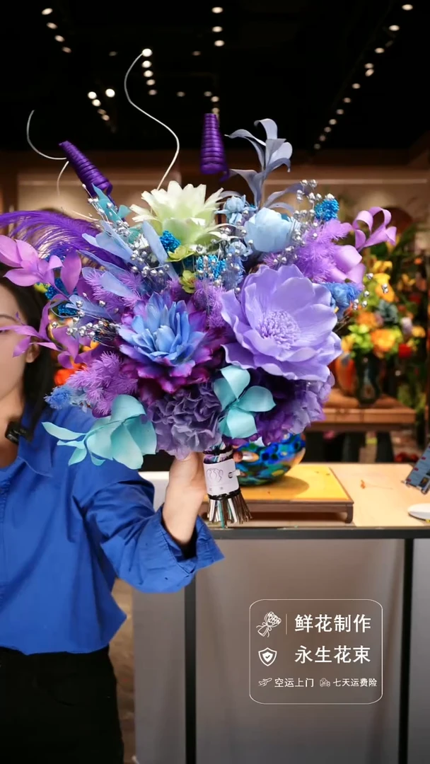 手工艺品琉璃手工花器花束空运包邮送货上门-以图片为准