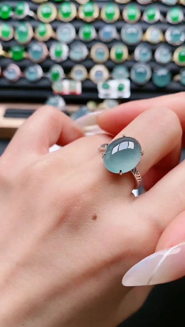 【闪购商品】翡翠戒指银S925镶嵌1111111