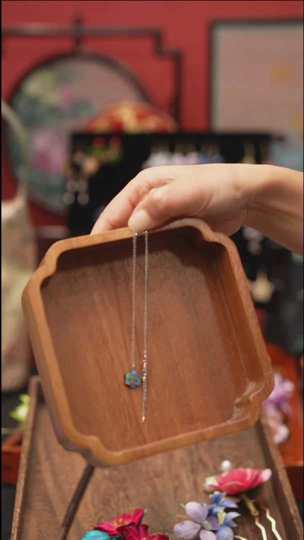 刺绣月*鸟非遗绒花饰品