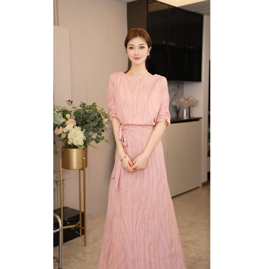 （春樱细雨）一片式茶歇收腰气质显瘦夏季法式连衣裙