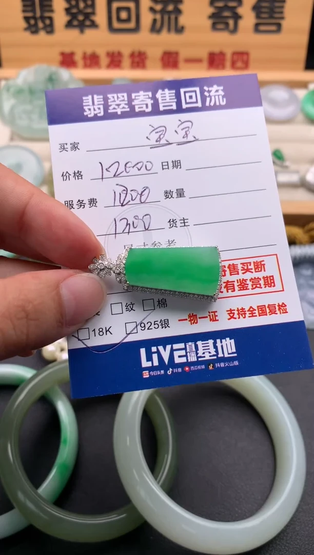 颈饰18K金镶嵌翡翠我**宝10146018