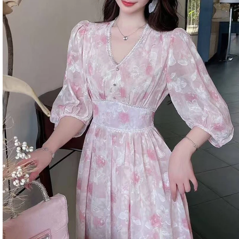 苏陌裙子女爆款2025新款高级感连衣裙高贵气质法式度假长裙夏季