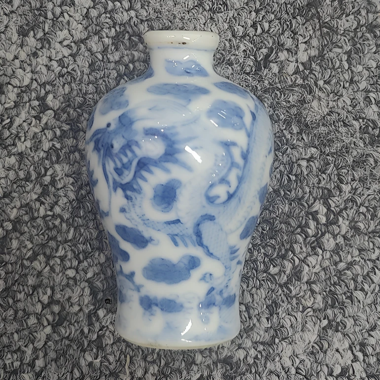 清代 【清晚期】青花龙纹小梅瓶古陶瓷AJ03-1106-GS-0247