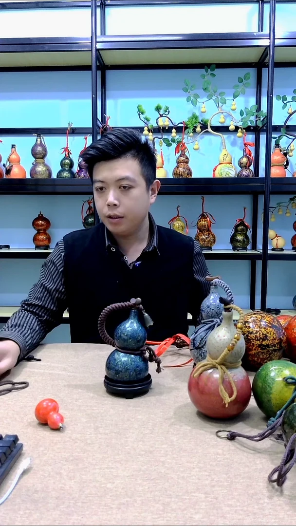 大漆工艺品天然大漆酒葫芦直播间
