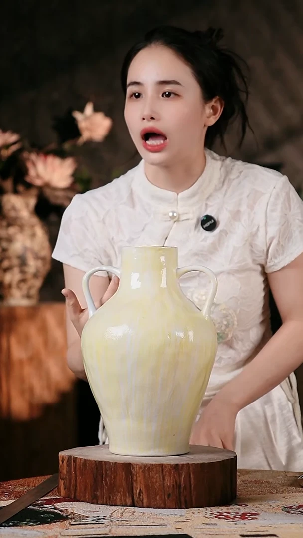 摆件景德镇高温陶瓷微瑕花器(