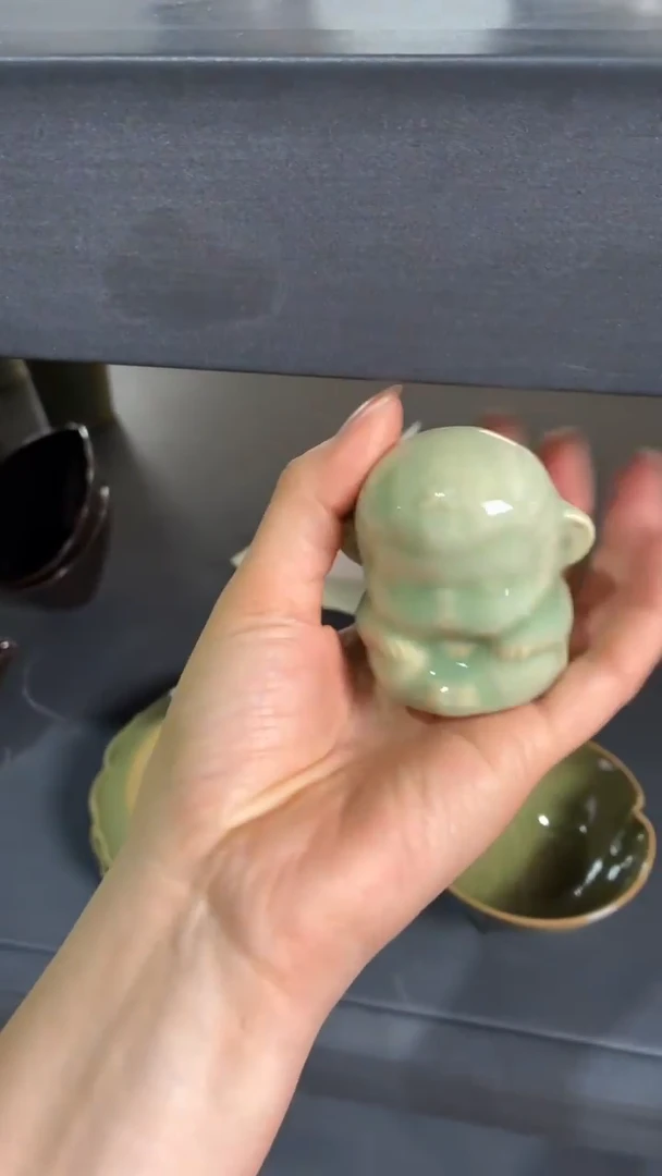 耀州窑仰山猕猴  茶宠