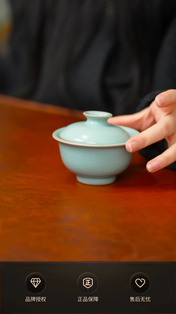 仿古两才压手盖碗不完美简装