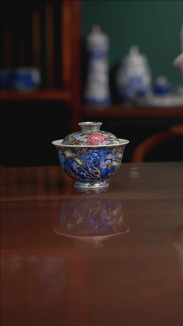 空山明月 新斗彩 墨麒麟