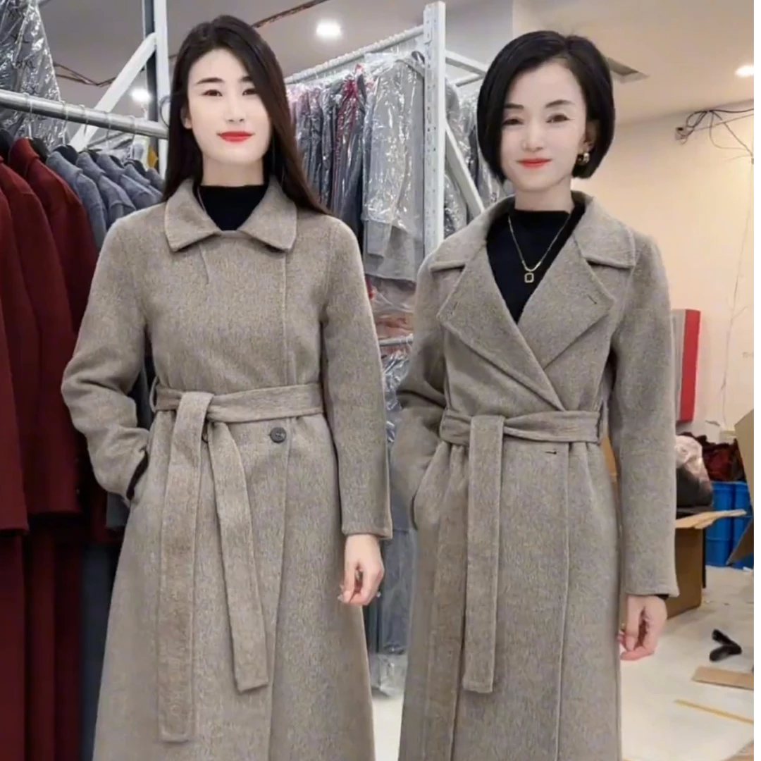 2025新款贵妇感冬季长款加厚毛尼大衣