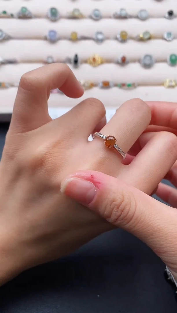 银S925镶嵌戒指翡翠2222222+1