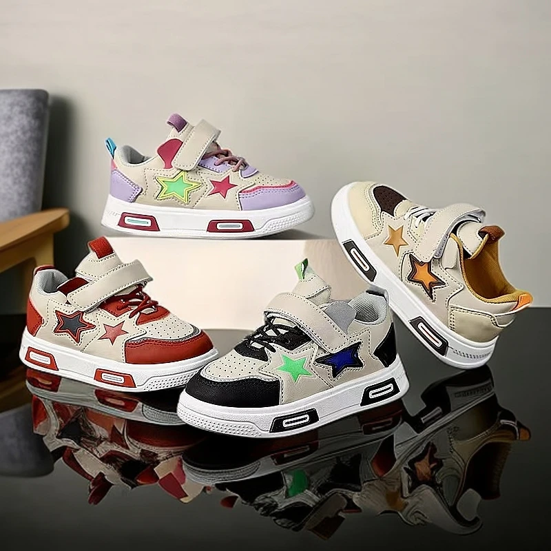 儿童春秋季休闲百搭男女童软底透气中大童防滑板鞋2025