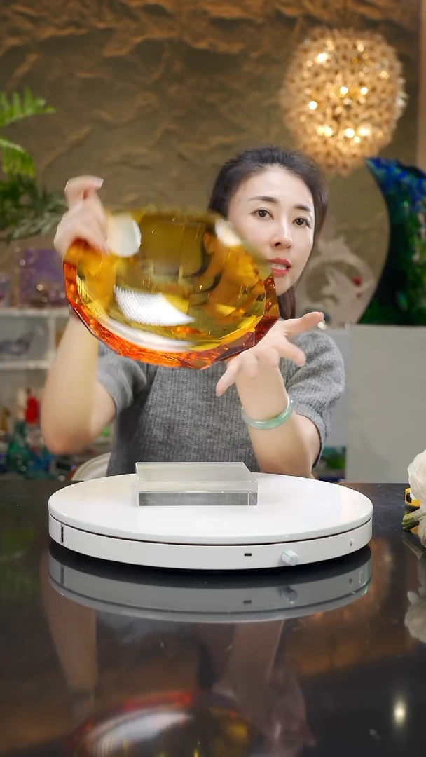 琉璃琥珀金色果碗