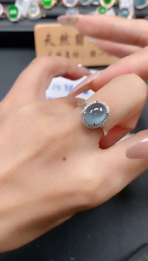 银S925镶嵌戒指翡翠111