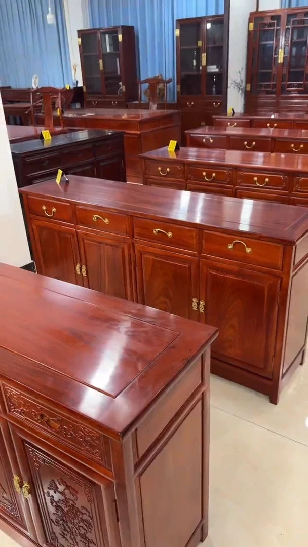 花梨木类家具刺猬餐边柜158*40*80四门四抽