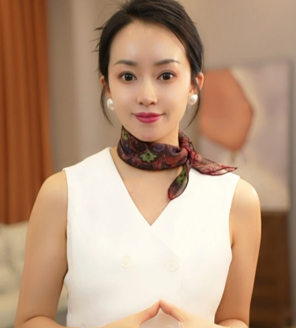 rx70薯莨方巾-墨兰琉璃 桑蚕丝65cm丝巾