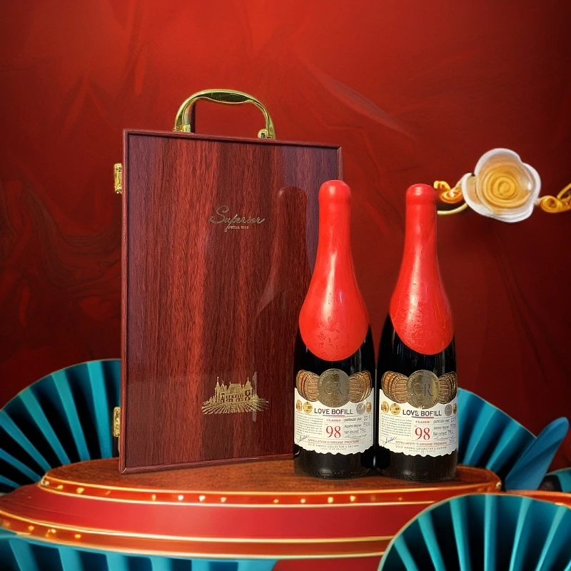 【送烤漆木盒】乐芙波菲·金奖珍藏干红葡萄酒手工大蜡封工艺15°送礼