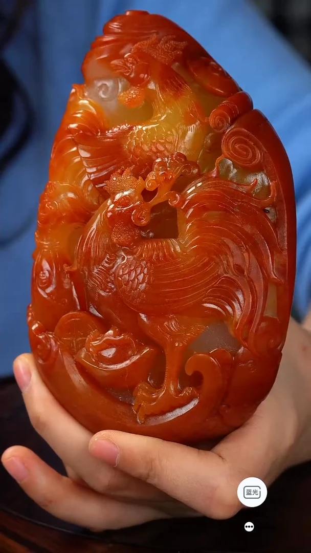 未镶嵌和田玉把件暮*金鸡报晓
