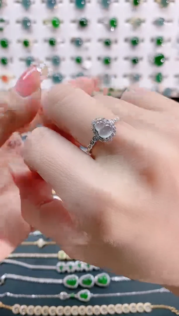 【闪购商品】翡翠戒指银S925镶嵌天然翡翠