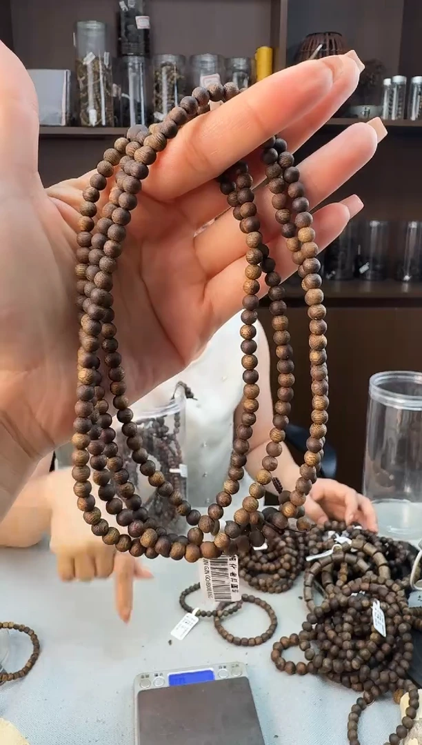 手串沉香0515白奇沉水圆珠多圈多样性发一