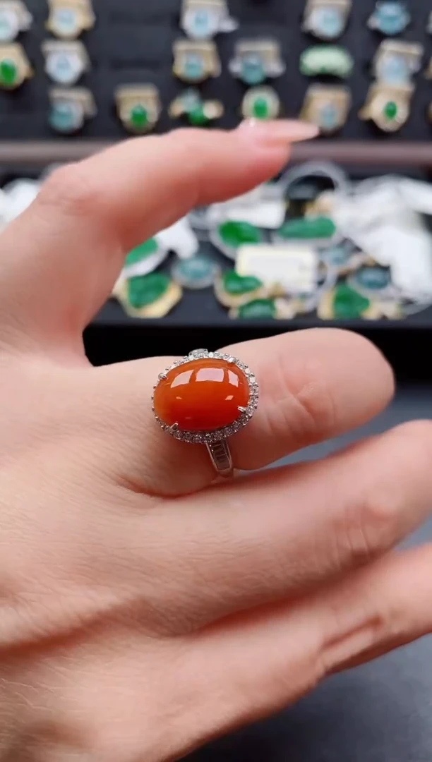 银S925镶嵌戒指翡翠1