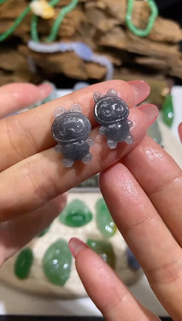 定制翡翠未镶嵌天然A货翡翠毛货定制~不退不换