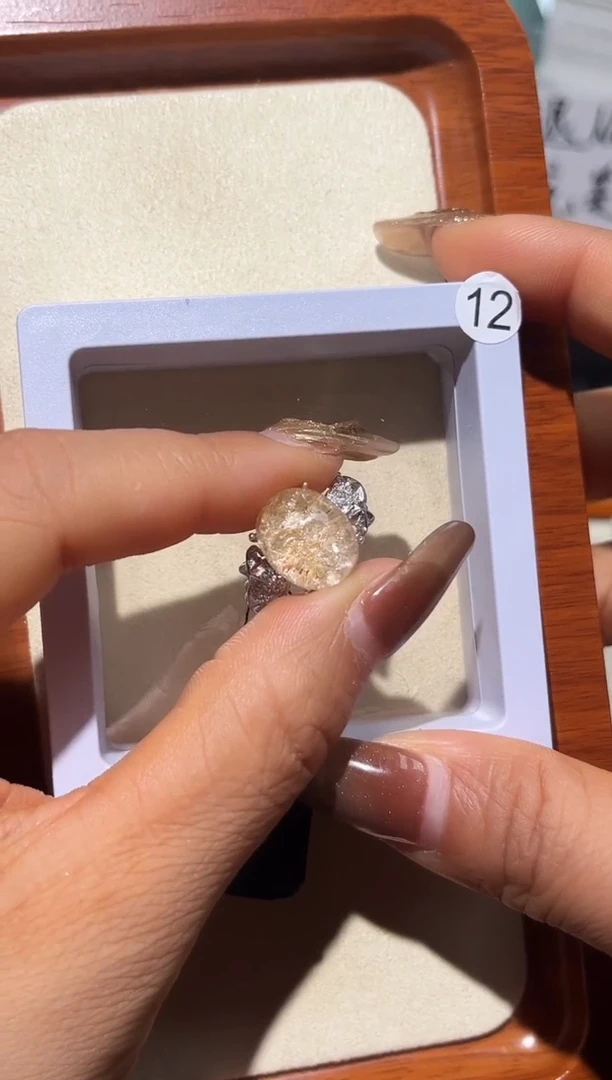 银S925镶嵌戒指水晶开****e定制