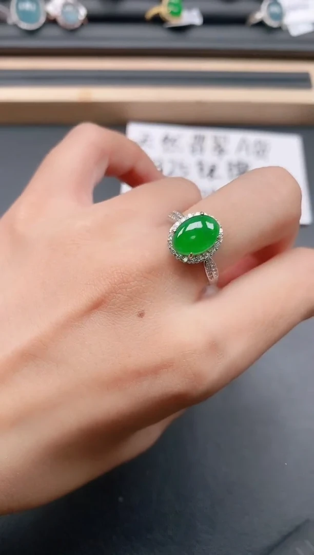 银S925镶嵌戒指翡翠111111