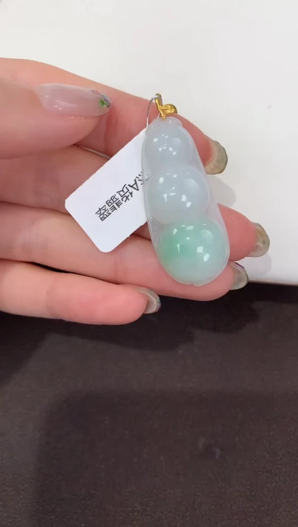 颈饰18K金镶嵌翡翠天然缅甸A货翡翠