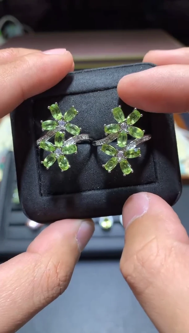 【闪购商品】橄榄石戒指未镶嵌G46【多样性发其一】