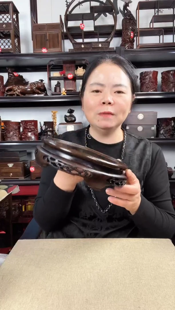 木老李红木工艺品20公分细花