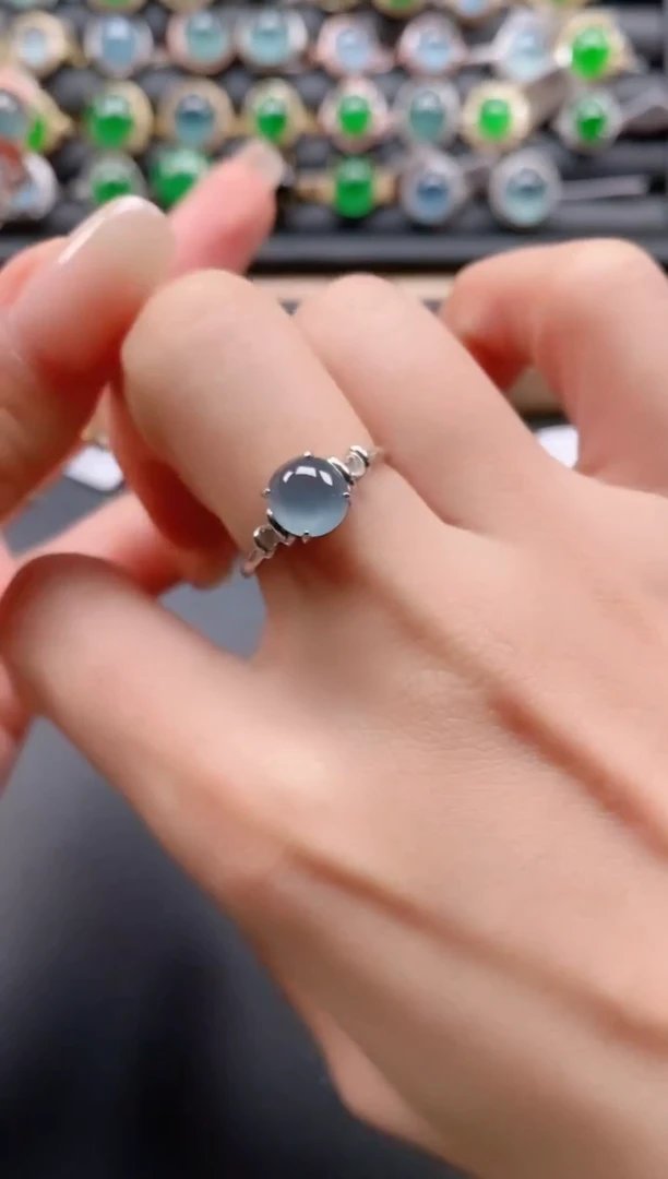 银S925镶嵌戒指翡翠1111