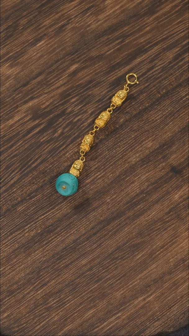 绿松石18K金镶嵌挂饰1