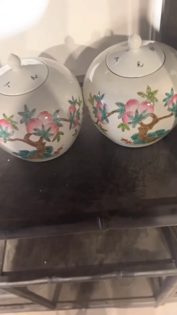 摆件瓷摆件瓷摆件桃子西瓜罐