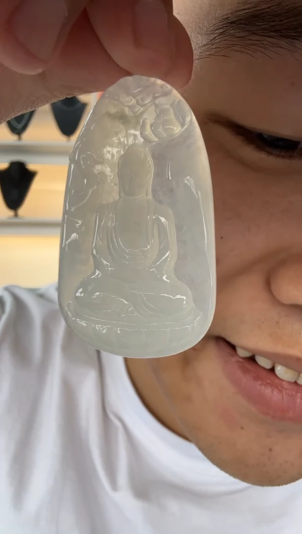 翡翠未镶嵌颈饰天然翡翠A货孤品一件