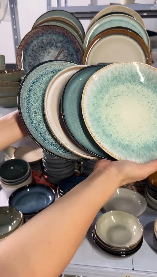 陶瓷外贸尾货瑕疵满20包邮X4小盘