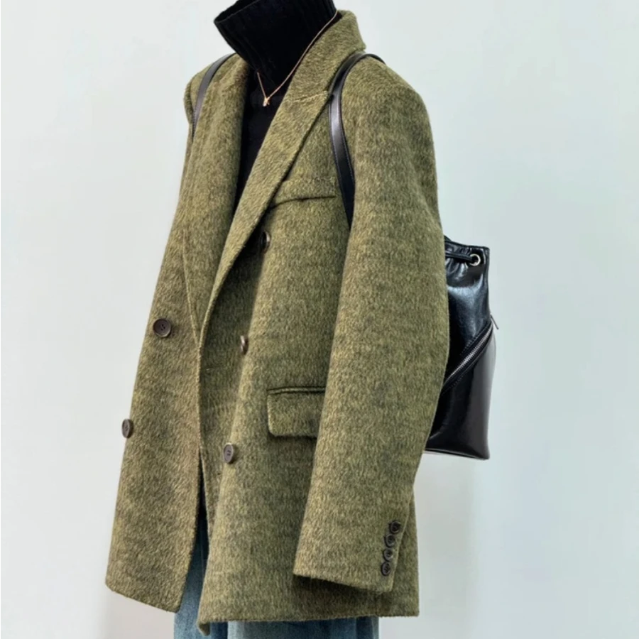 Mandsibil曼德西比利西装羊毛羊绒大衣女2025秋冬毛呢外套高级感
