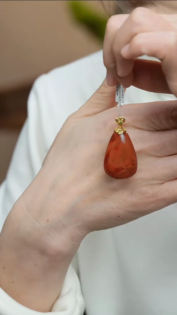 【闪购商品】南红玛瑙吊坠18K金镶嵌@D-133@