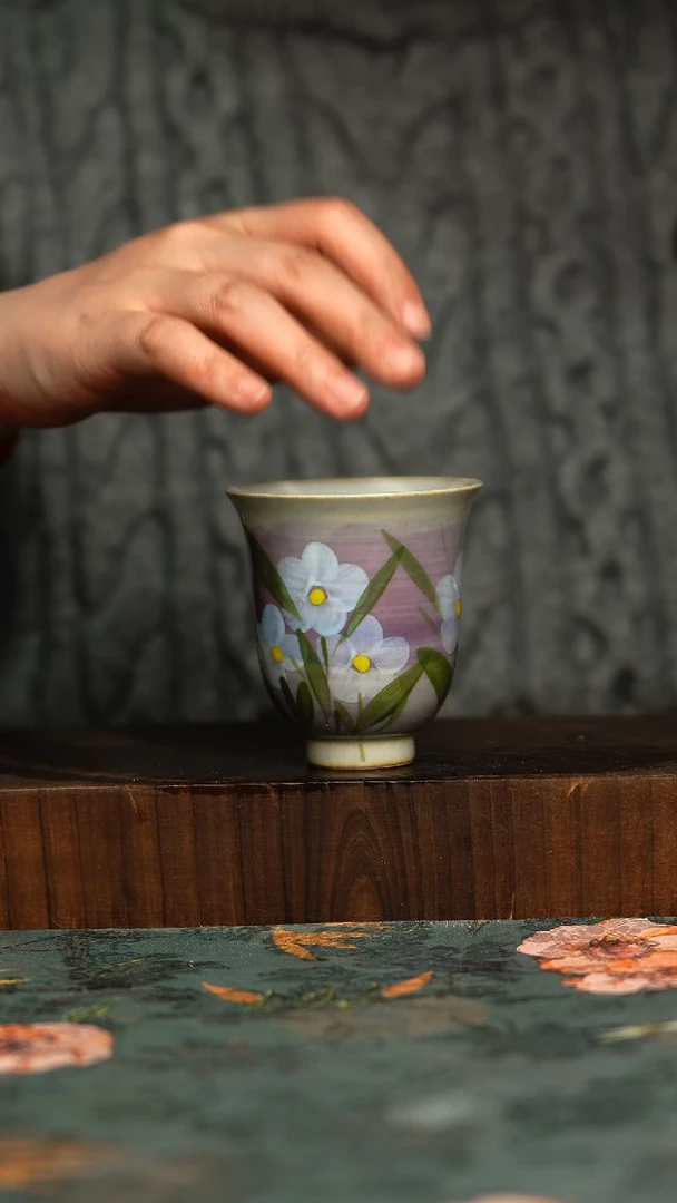 杯釉下彩手工手绘同款陶器
