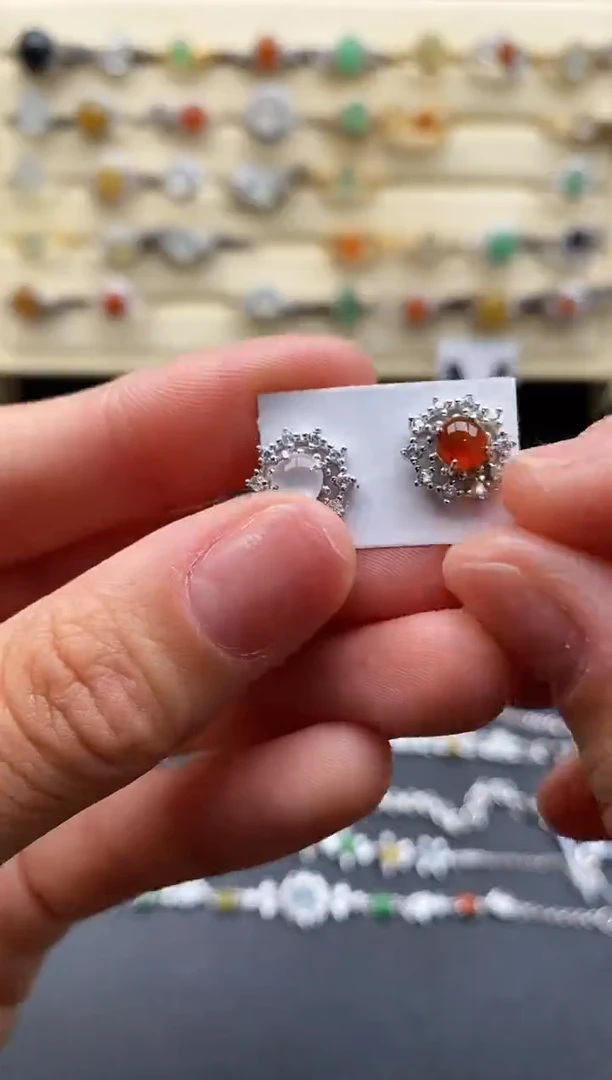 银S925镶嵌戒指翡翠55555+8