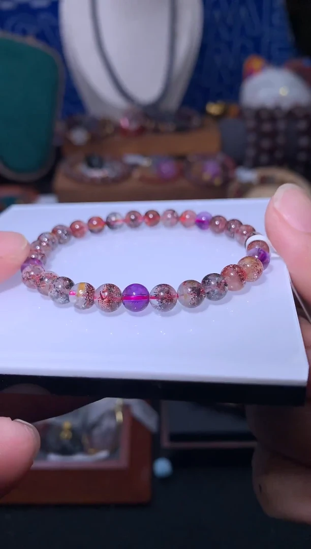 未镶嵌珠宝半成品水晶超七手串