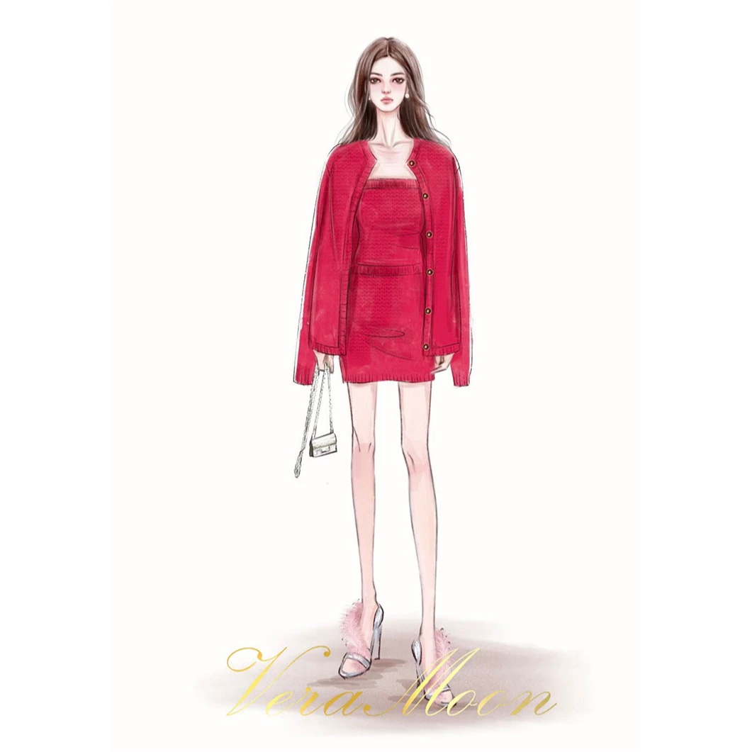 Rose Owner 5折粉丝福利～微醺玫瑰简约设计感羊毛毛织套装女