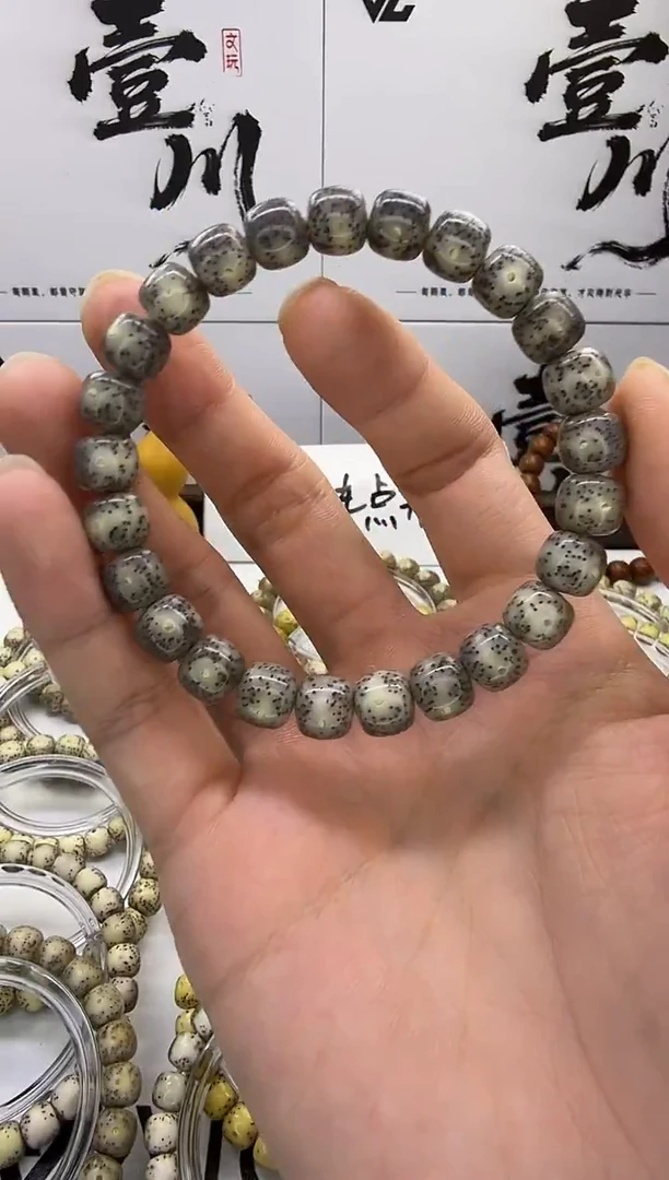 手串星月菩提9/8 灰冰糖 星点 同枝果 193
